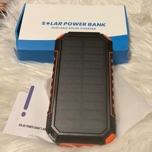 Riapow Solar Power Bank with Orange Accents